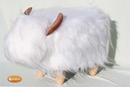 White Highland Cow Footstool