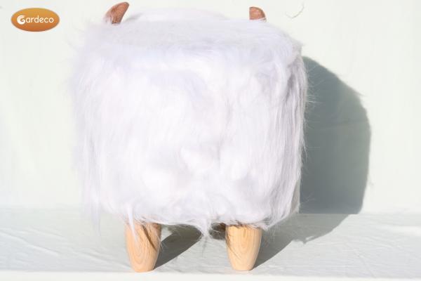 Highland Cow Footstool - White