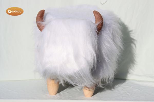 Highland Cow Foot Stool in White