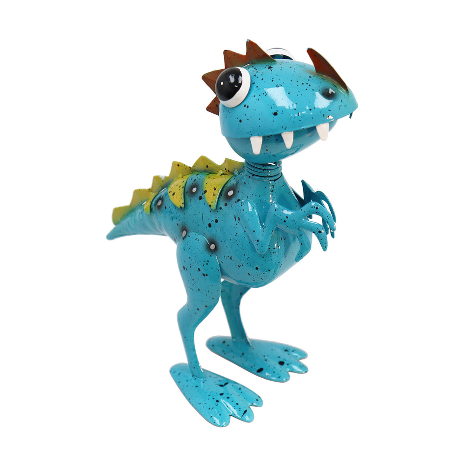 Primus Ronny Raptor Blue Metal Goofasaurus Dinosaur Garden Ornament