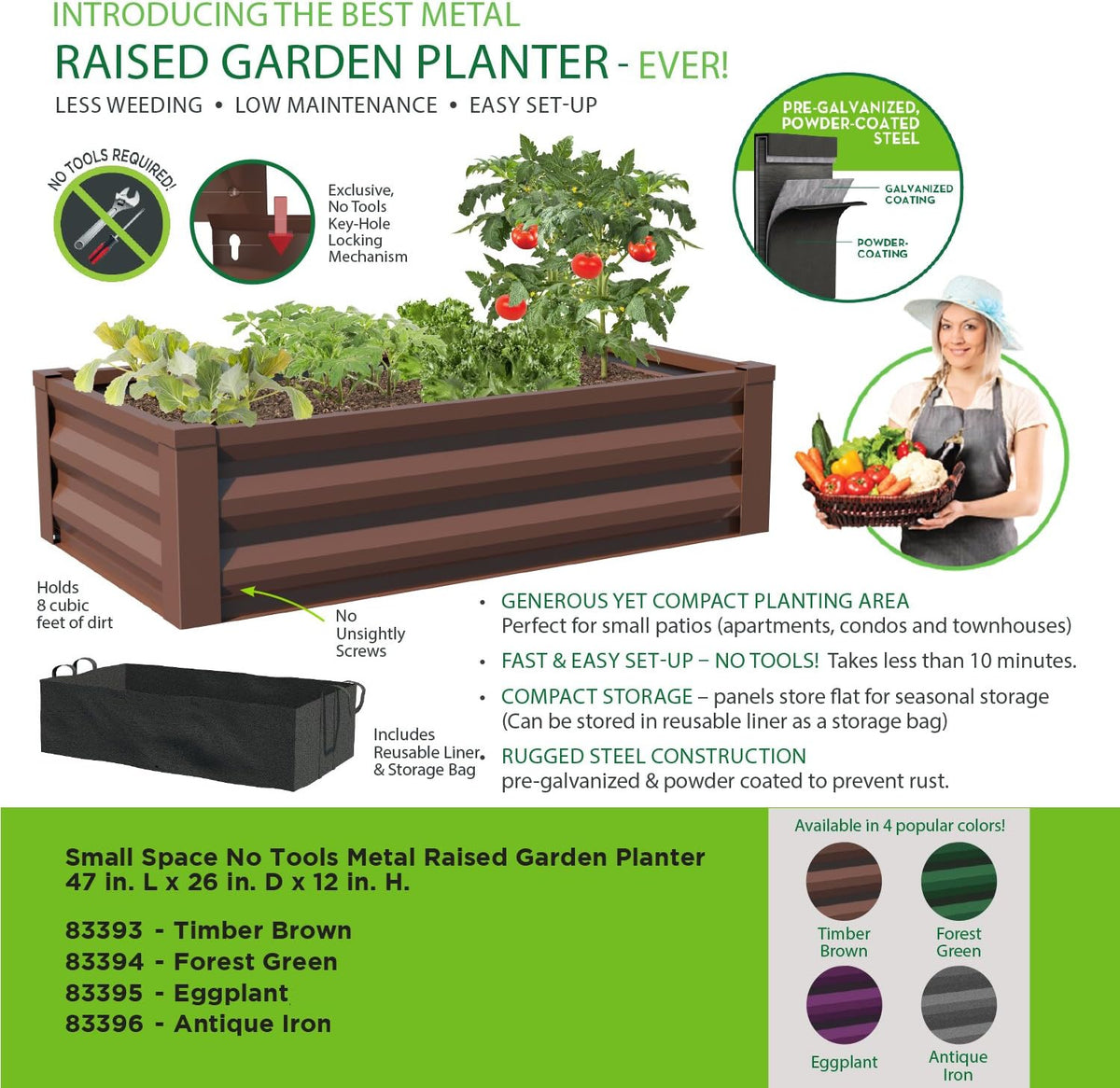 Metal Garden Planter Raised Bed for Plants Instructions