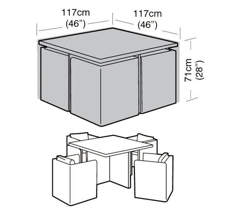 Outdoor Patio Set Cover for Small Cube Sets