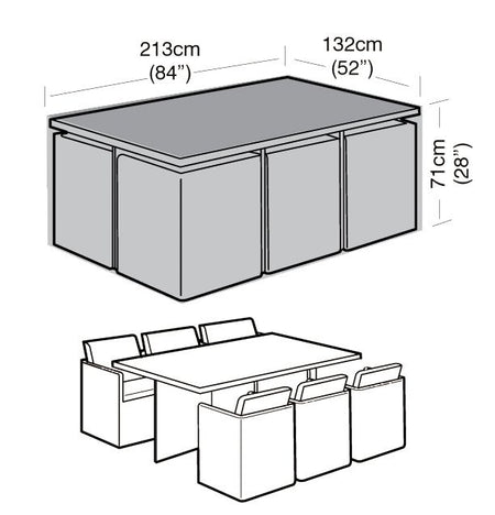 Rectangular Rattan Cube Outdoor Patio Set Cover