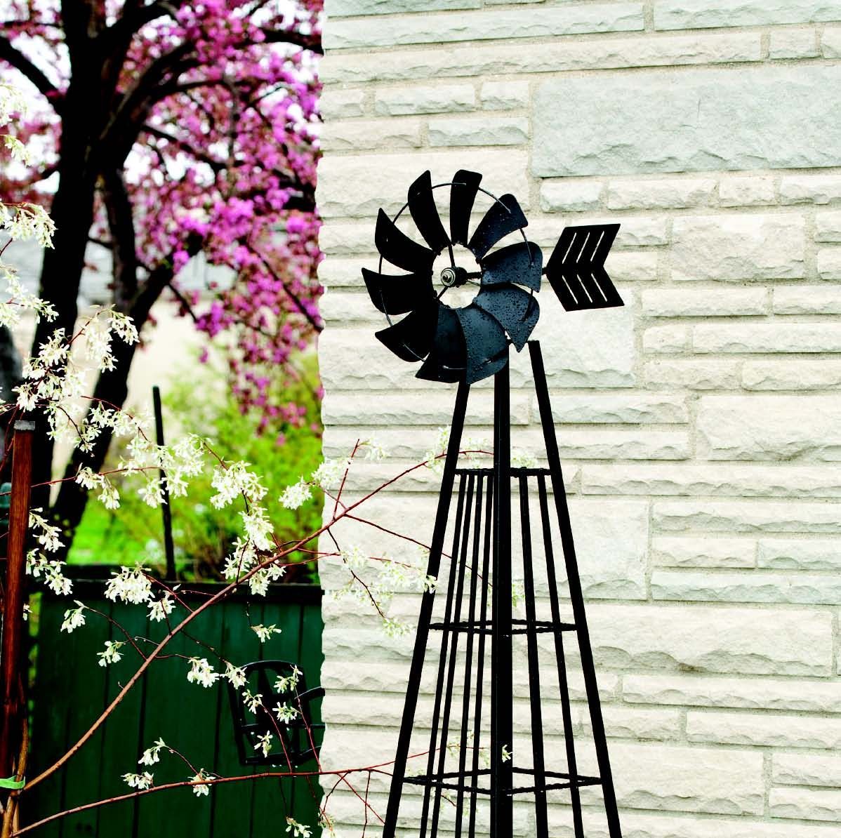 Windmill Style Galvanised Metal Garden Obelisk