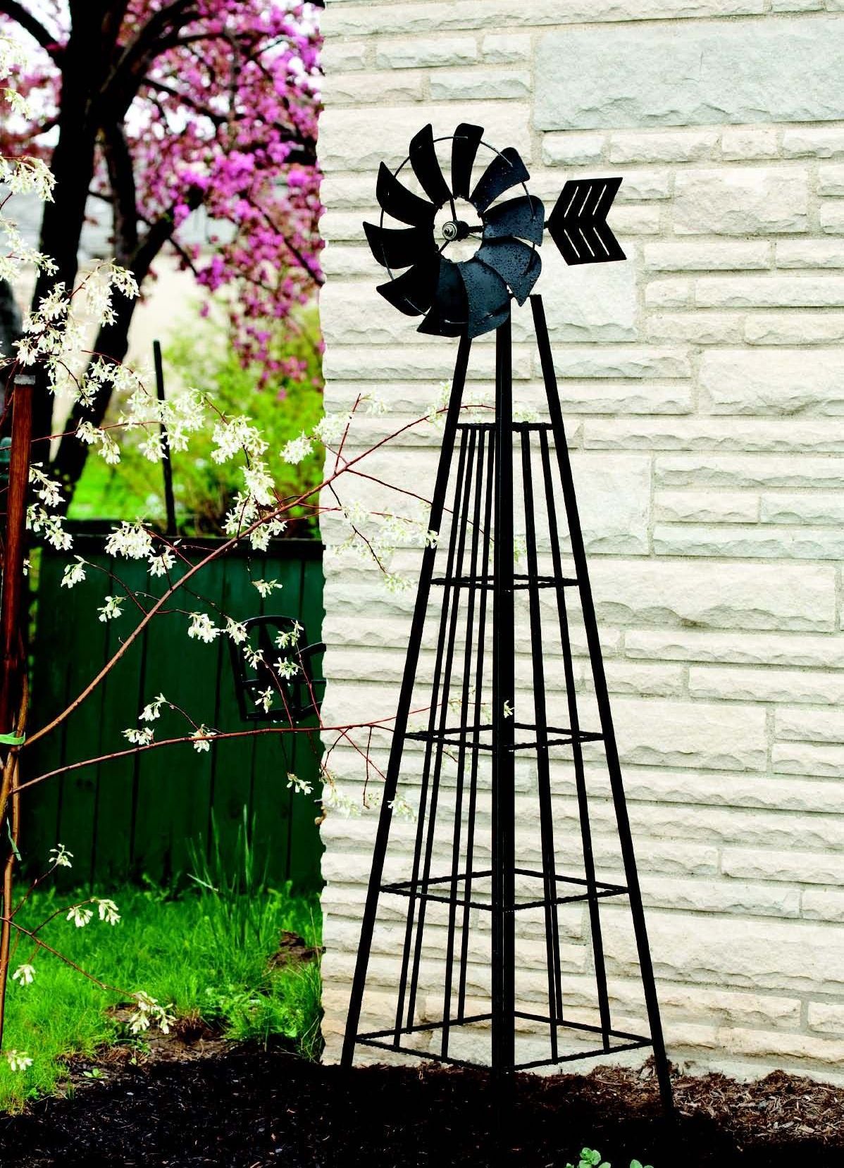 Windmill Style Metal Garden Obelisk