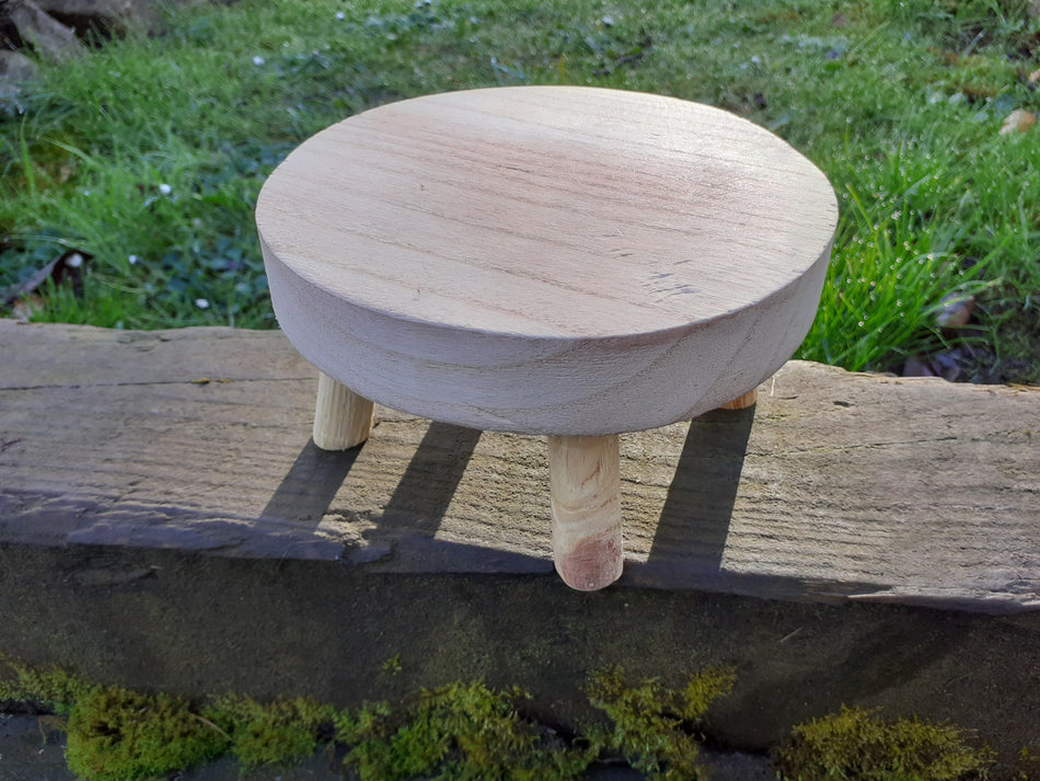 Handmade Small Wooden Step Stool or Plant Pot Stand