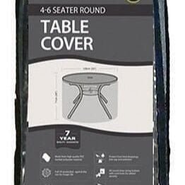 Garland Premium Quality 4/6 Seat Round Patio Table Cover - Polyester Black W1364