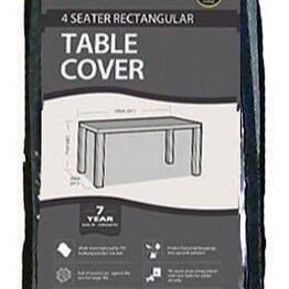 Garland 4 Seat Rectangular Patio Table Cover - Polyester Black W1372