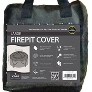 Garland Large Round Firepit Cover - Black Polyester 84cm Dia W1348
