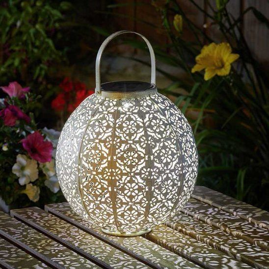 Smart Solar Damasque Cream Solar Lantern Garden Patio Light
