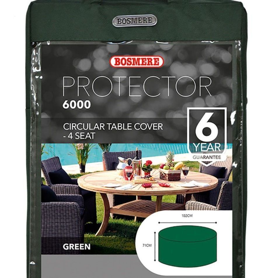 Bosmere 4 Seat Circular Patio Table Cover - Polyester Green C540